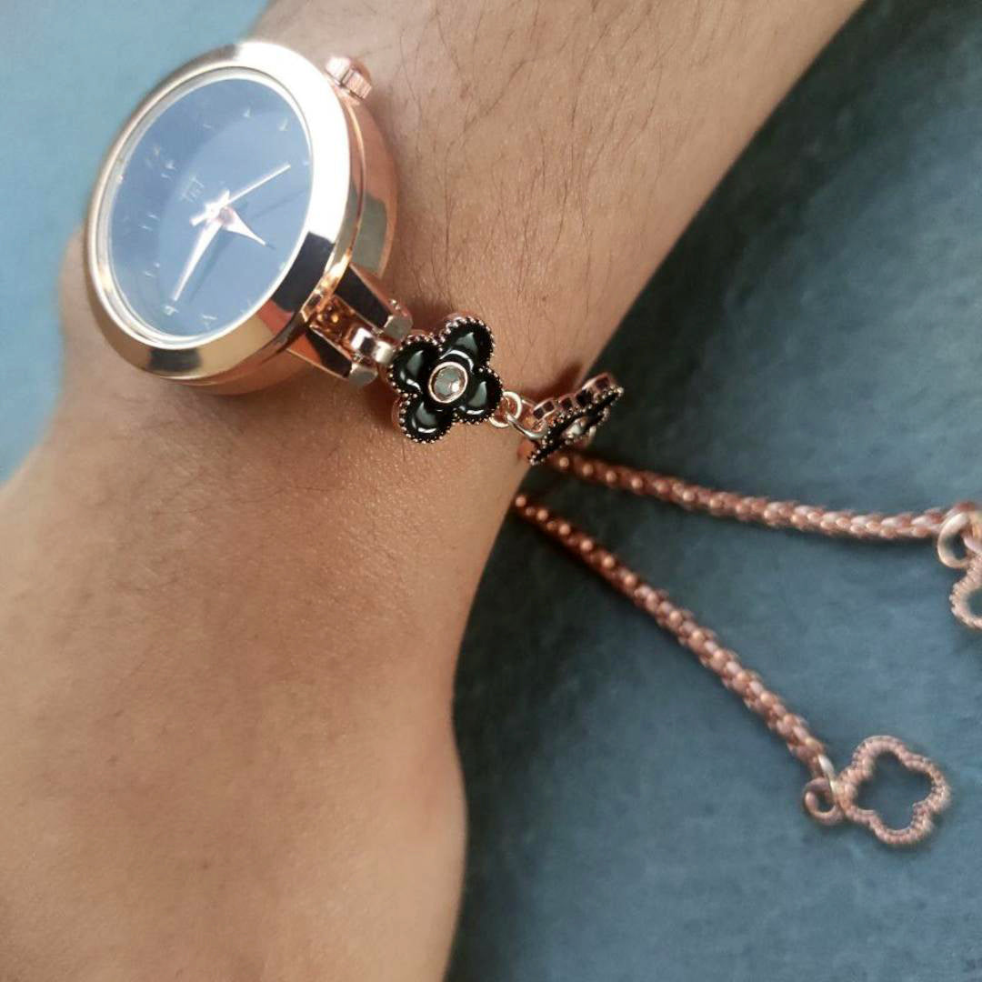 Clover RoseGold Arabic Bracelet Watch