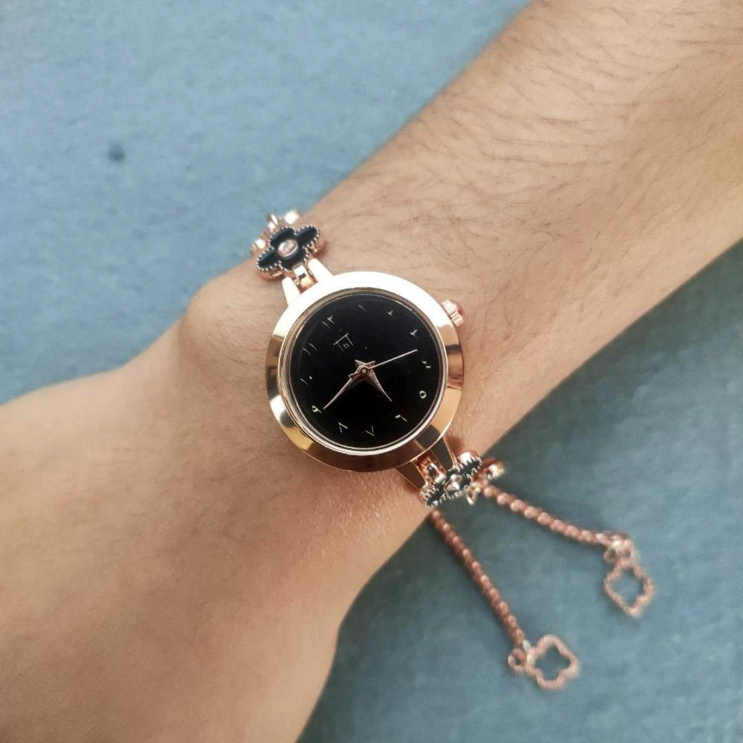 Clover RoseGold Arabic Bracelet Watch